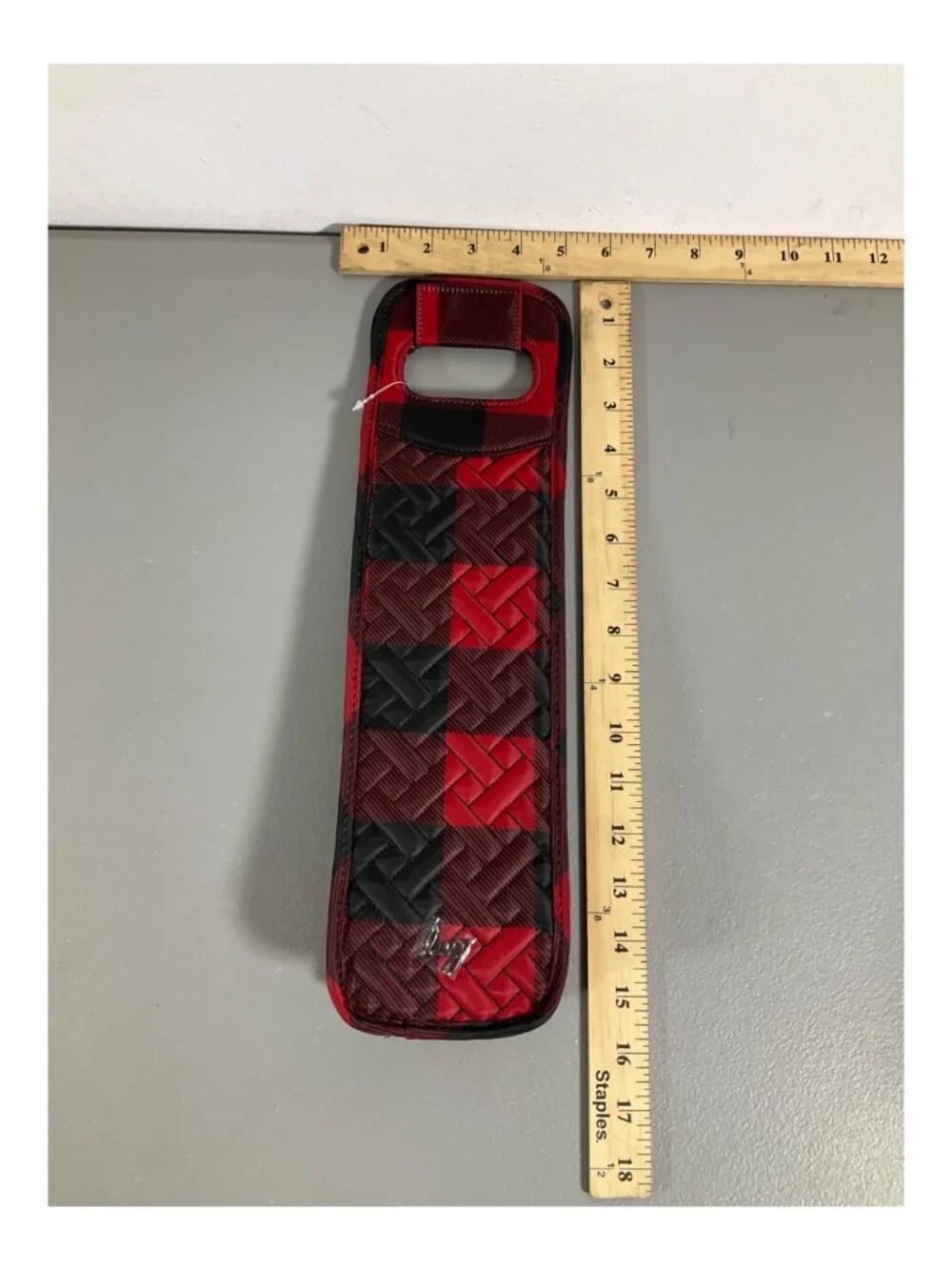 Lug Buffalo Check Red Insulated Wine Tote Duo with Carrying Handles - Stylish & - Picture 7 of 8